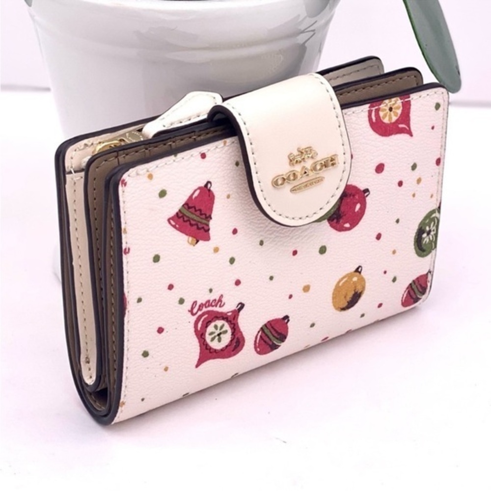 Coach Medium Corner Zip Wallet In Signature Canvas
